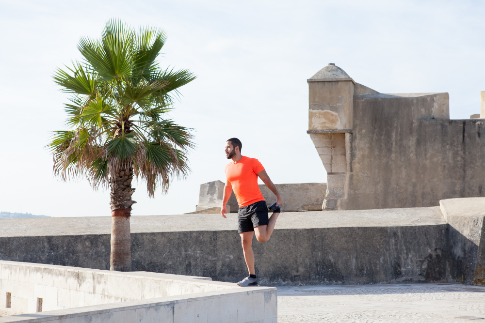 un homme en plein footing